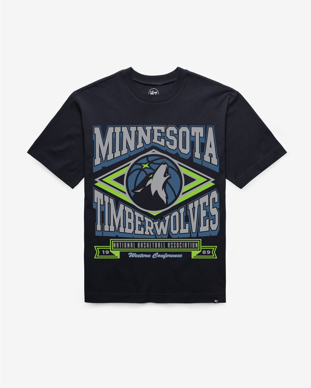 MINNESOTA TIMBERWOLVES HEATER '47 FOUNDATION TEE NAVY