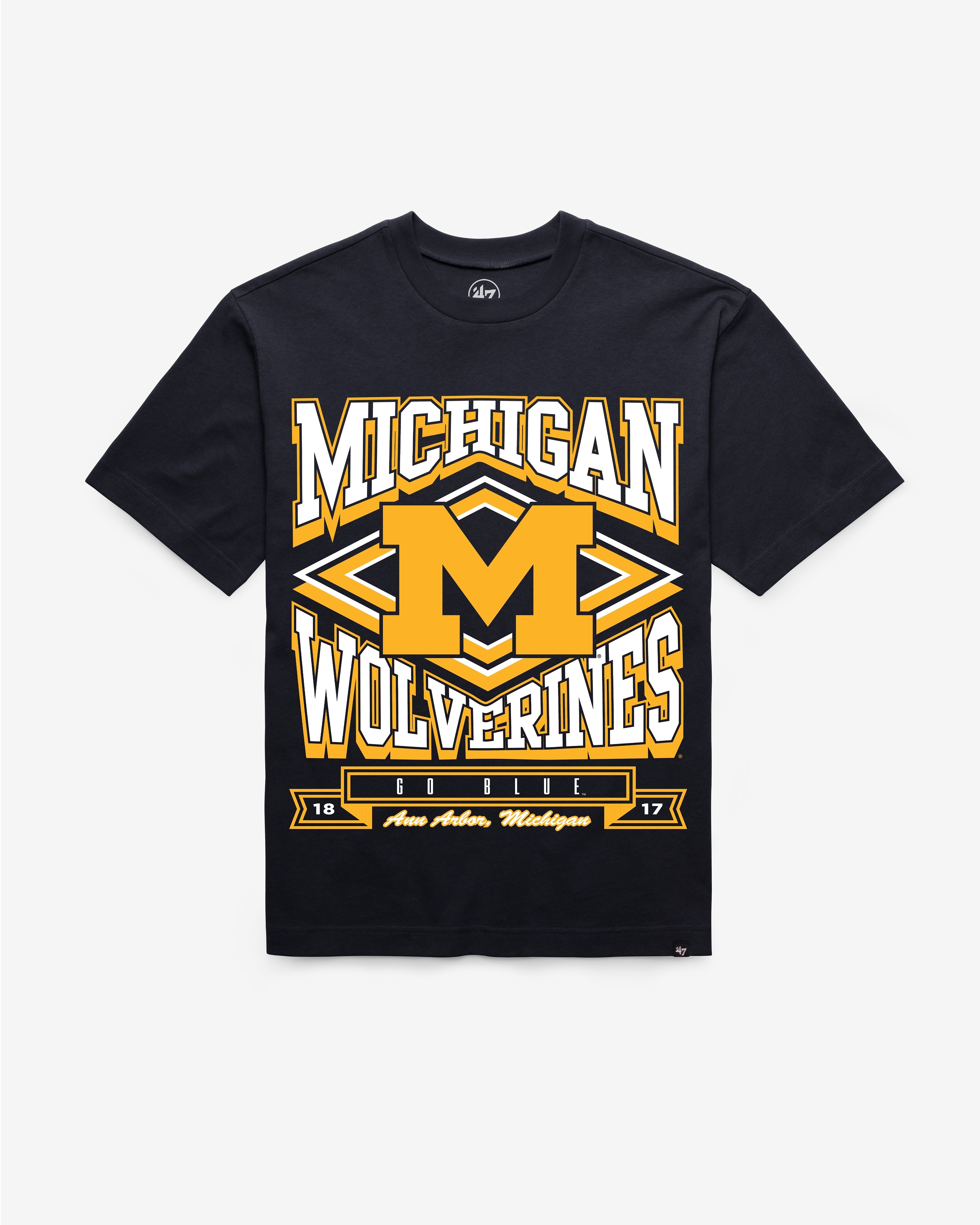 MICHIGAN WOLVERINES HEATER '47 FOUNDATION TEE NAVY