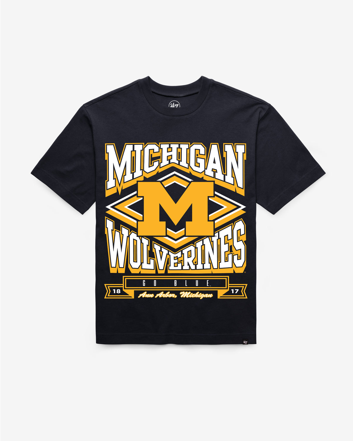 MICHIGAN WOLVERINES HEATER '47 FOUNDATION TEE NAVY
