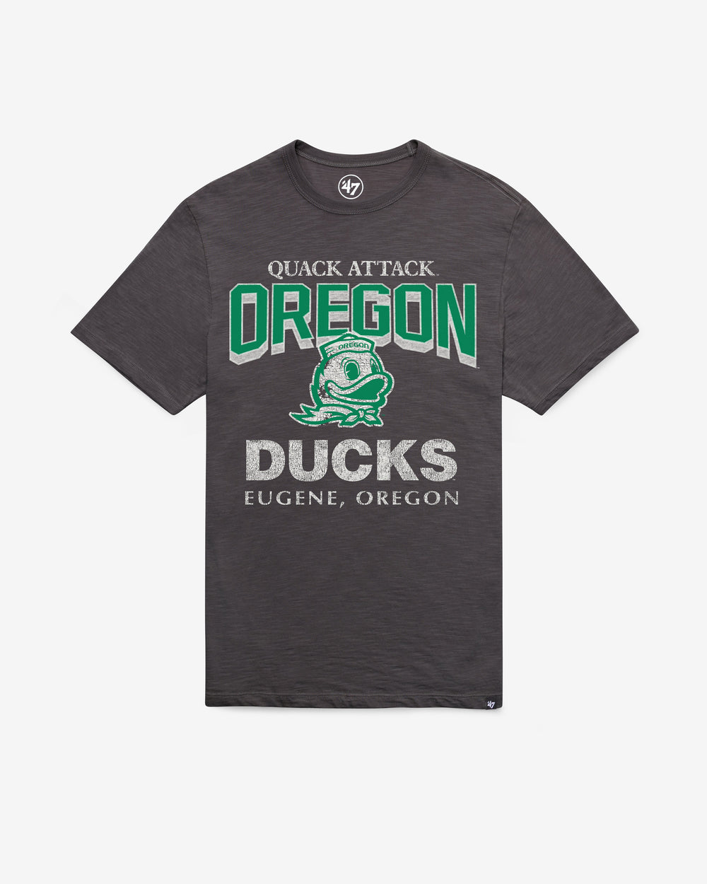 OREGON DUCKS HEAD ON '47 SCRUM TEE CHARCOAL