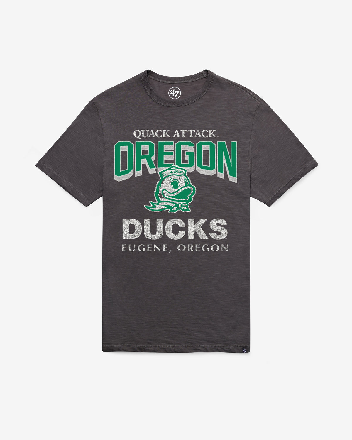 OREGON DUCKS HEAD ON '47 SCRUM TEE CHARCOAL