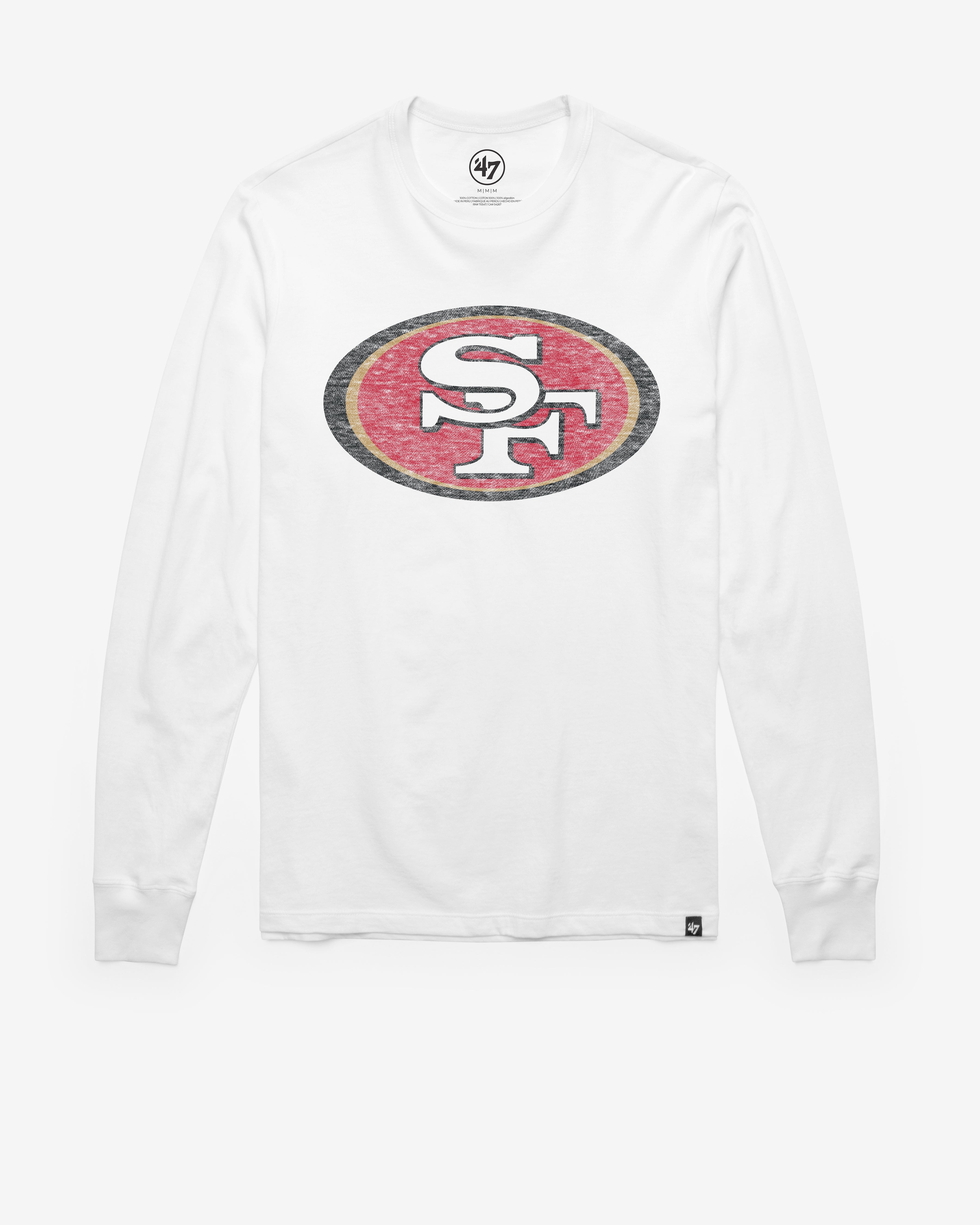 SAN FRANCISCO 49ERS PREMIER '47 FRANKLIN LONG SLEEVE TEE WHITE WASH
