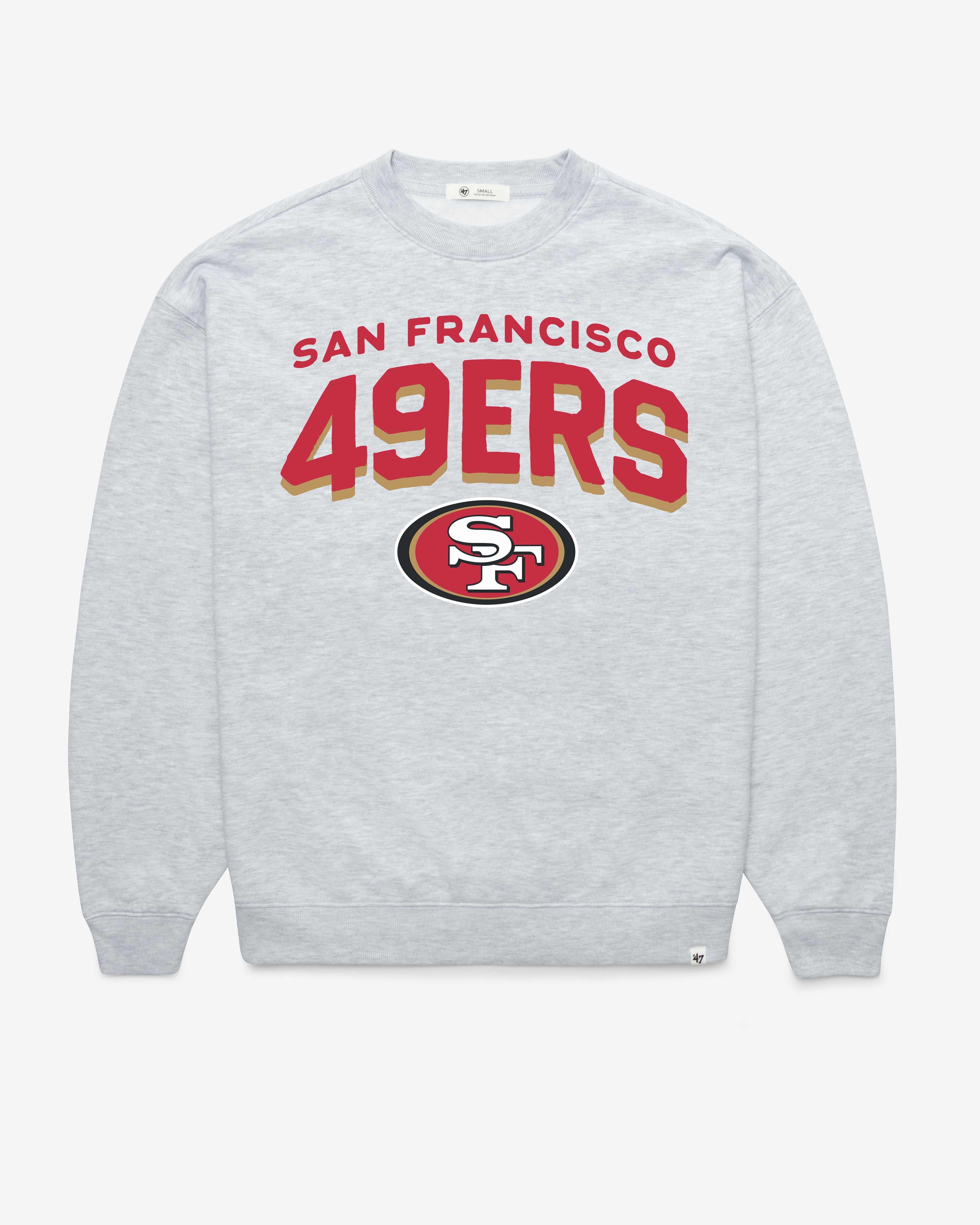 SAN FRANCISCO 49ERS CAMPUS ARCH CLOUD '47 OVERSIZED CREW WOMEN RELAY GREY