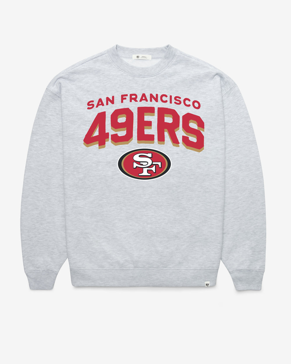 SAN FRANCISCO 49ERS CAMPUS ARCH CLOUD '47 OVERSIZED CREW WOMEN RELAY GREY