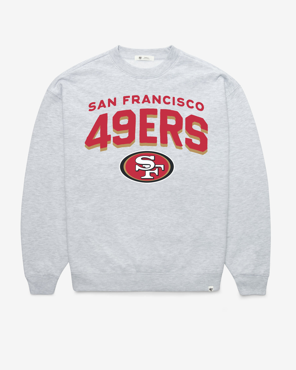 SAN FRANCISCO 49ERS CAMPUS ARCH CLOUD '47 OVERSIZED CREW WOMEN RELAY GREY