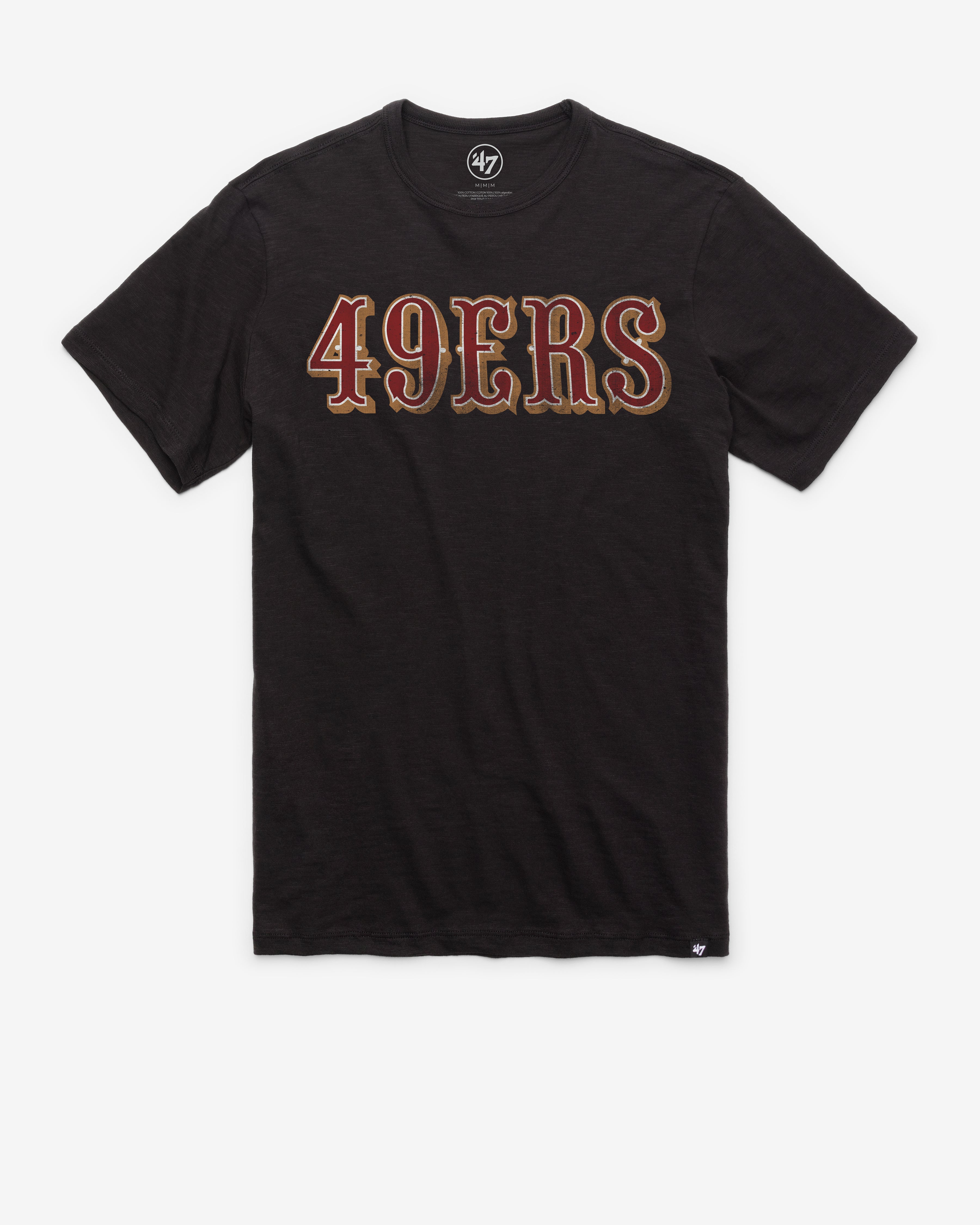 SAN FRANCISCO 49ERS GRIT WORDMARK '47 SCRUM TEE JET BLACK