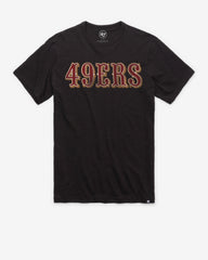 SAN FRANCISCO 49ERS GRIT WORDMARK '47 SCRUM TEE JET BLACK