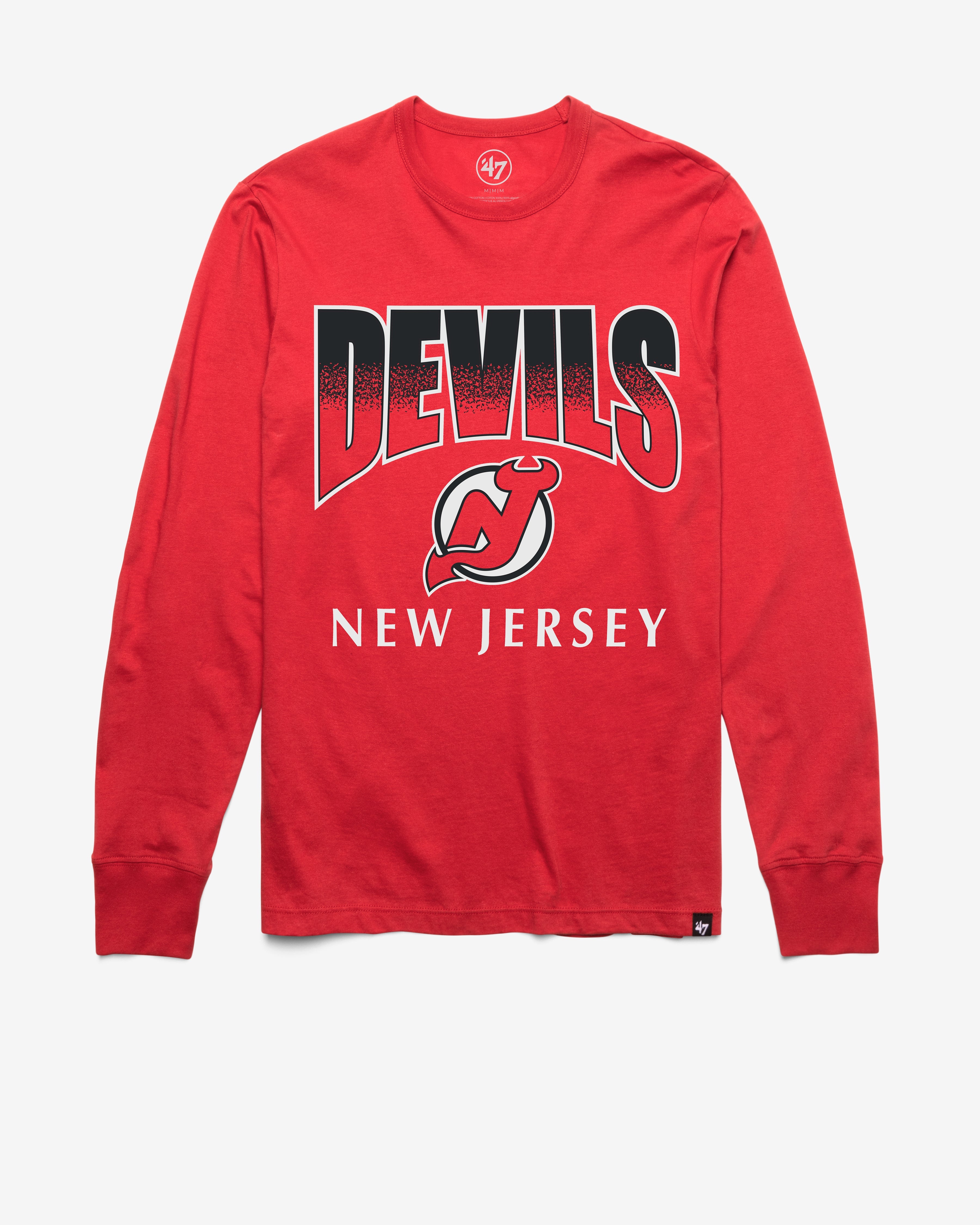 NEW JERSEY DEVILS SWEEP DOWN '47 FRANKLIN LONG SLEEVE TEE RACER RED