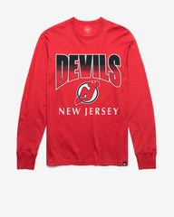 NEW JERSEY DEVILS SWEEP DOWN '47 FRANKLIN LONG SLEEVE TEE RACER RED