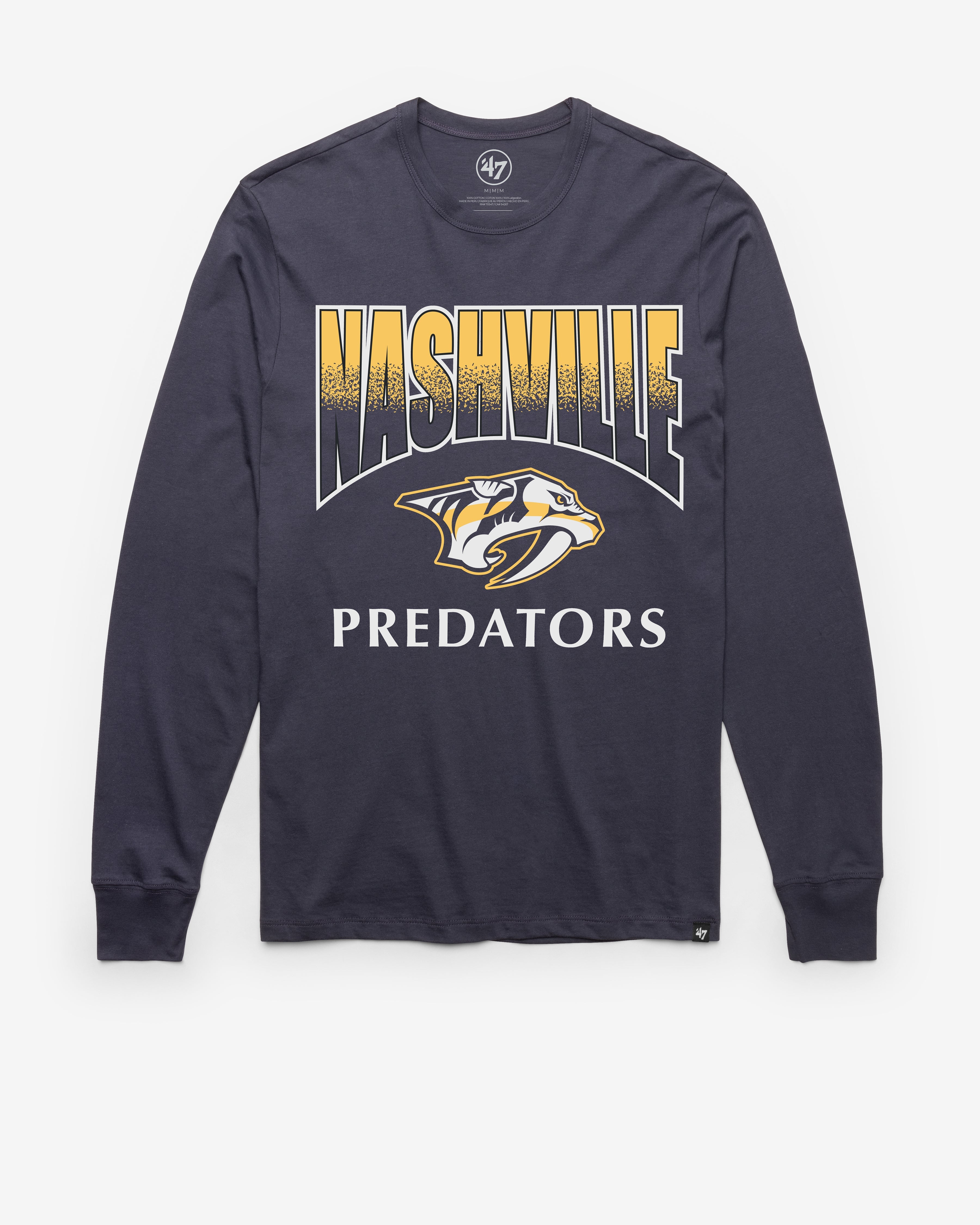 NASHVILLE PREDATORS SWEEP DOWN '47 FRANKLIN LONG SLEEVE TEE ATLAS BLUE