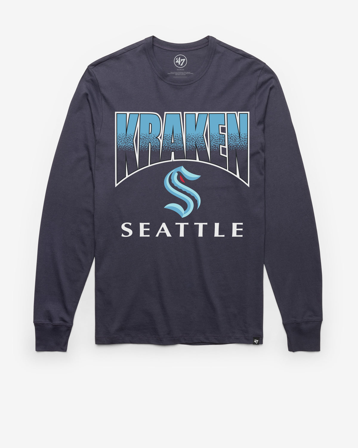 SEATTLE KRAKEN SWEEP DOWN '47 FRANKLIN LONG SLEEVE TEE ATLAS BLUE