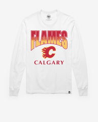 CALGARY FLAMES VINTAGE SWEEP DOWN '47 FRANKLIN LONG SLEEVE TEE WHITE WASH