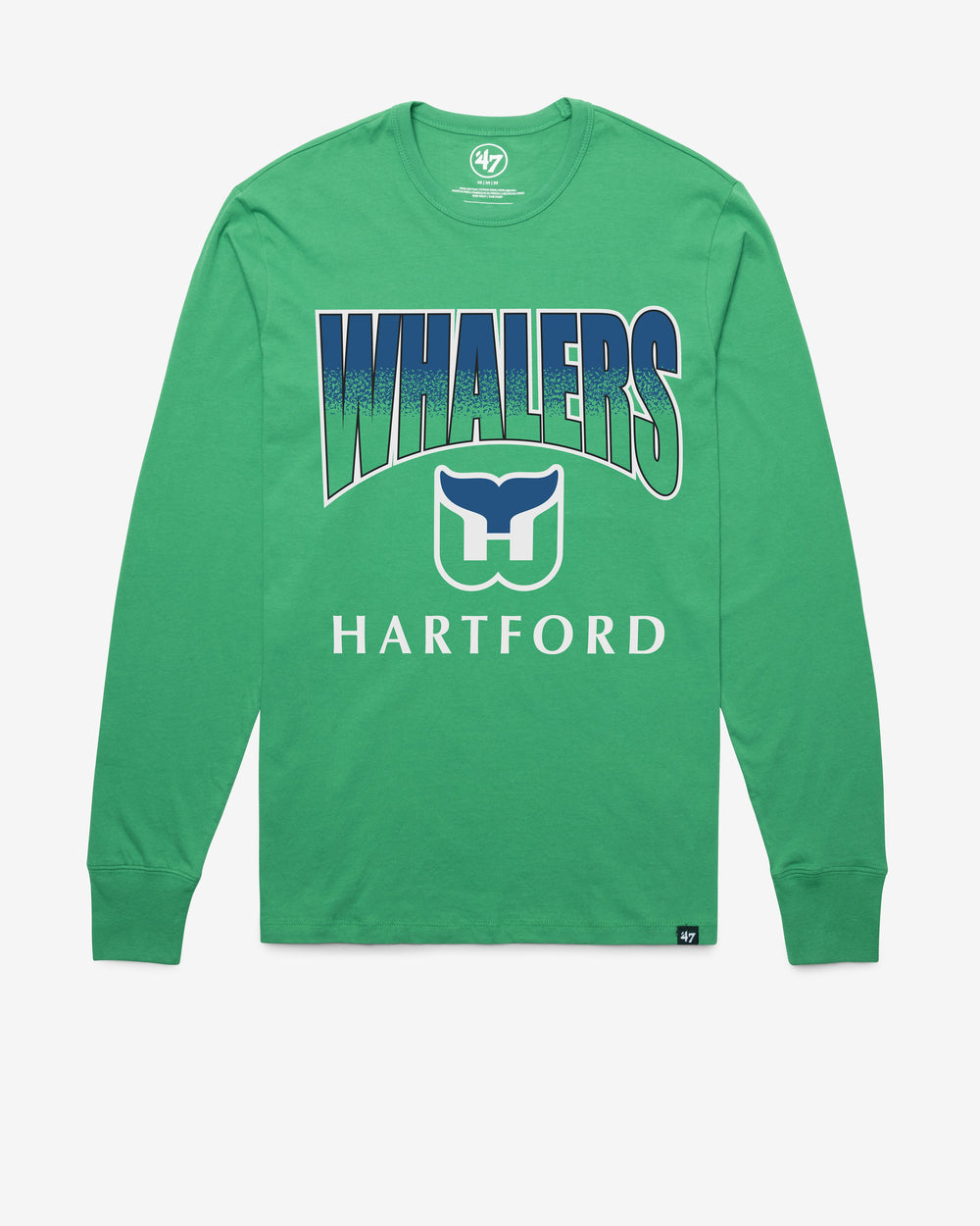 HARTFORD WHALERS VINTAGE SWEEP DOWN '47 FRANKLIN LONG SLEEVE TEE ORCHARD GREEN