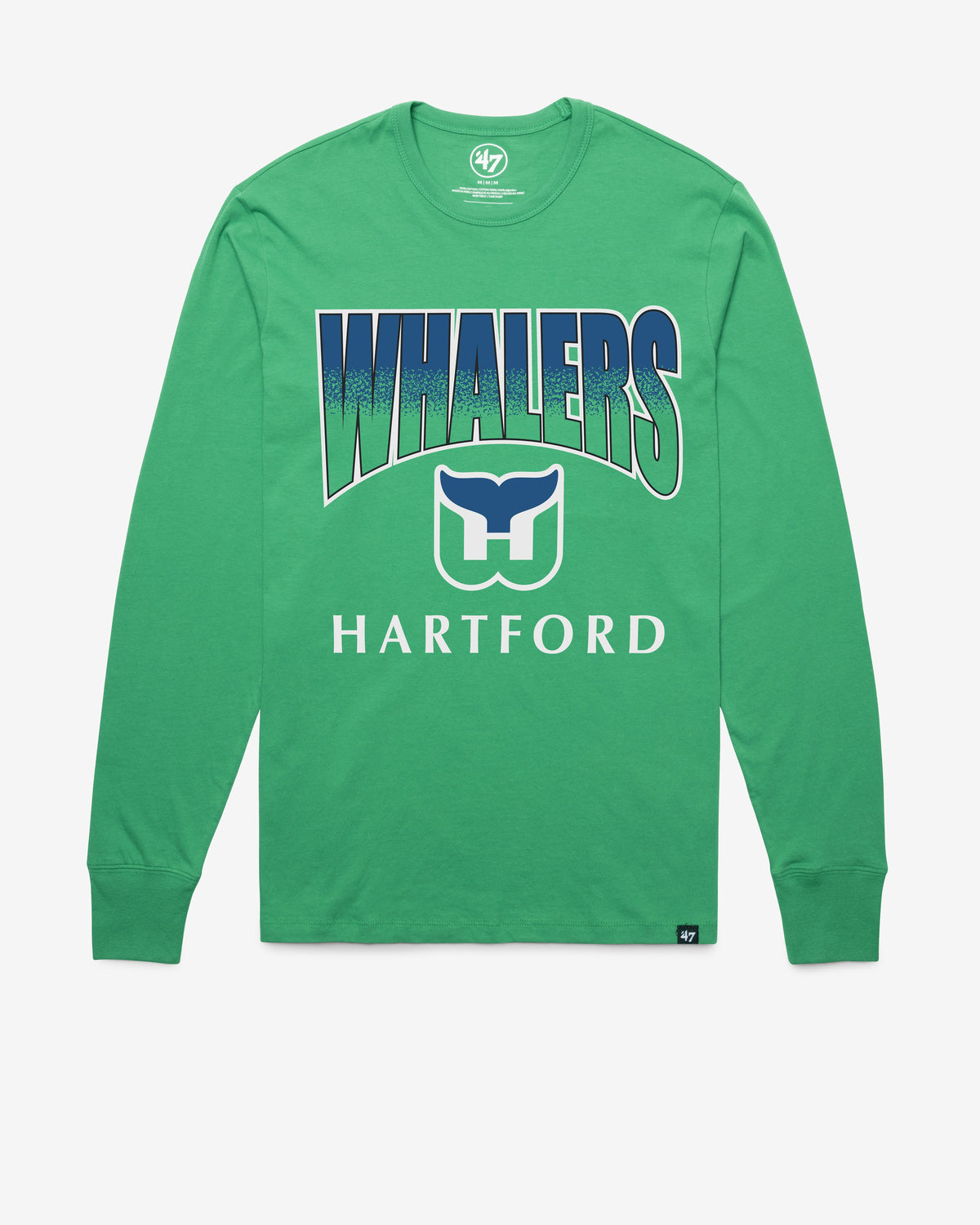 HARTFORD WHALERS VINTAGE SWEEP DOWN '47 FRANKLIN LONG SLEEVE TEE ORCHARD GREEN