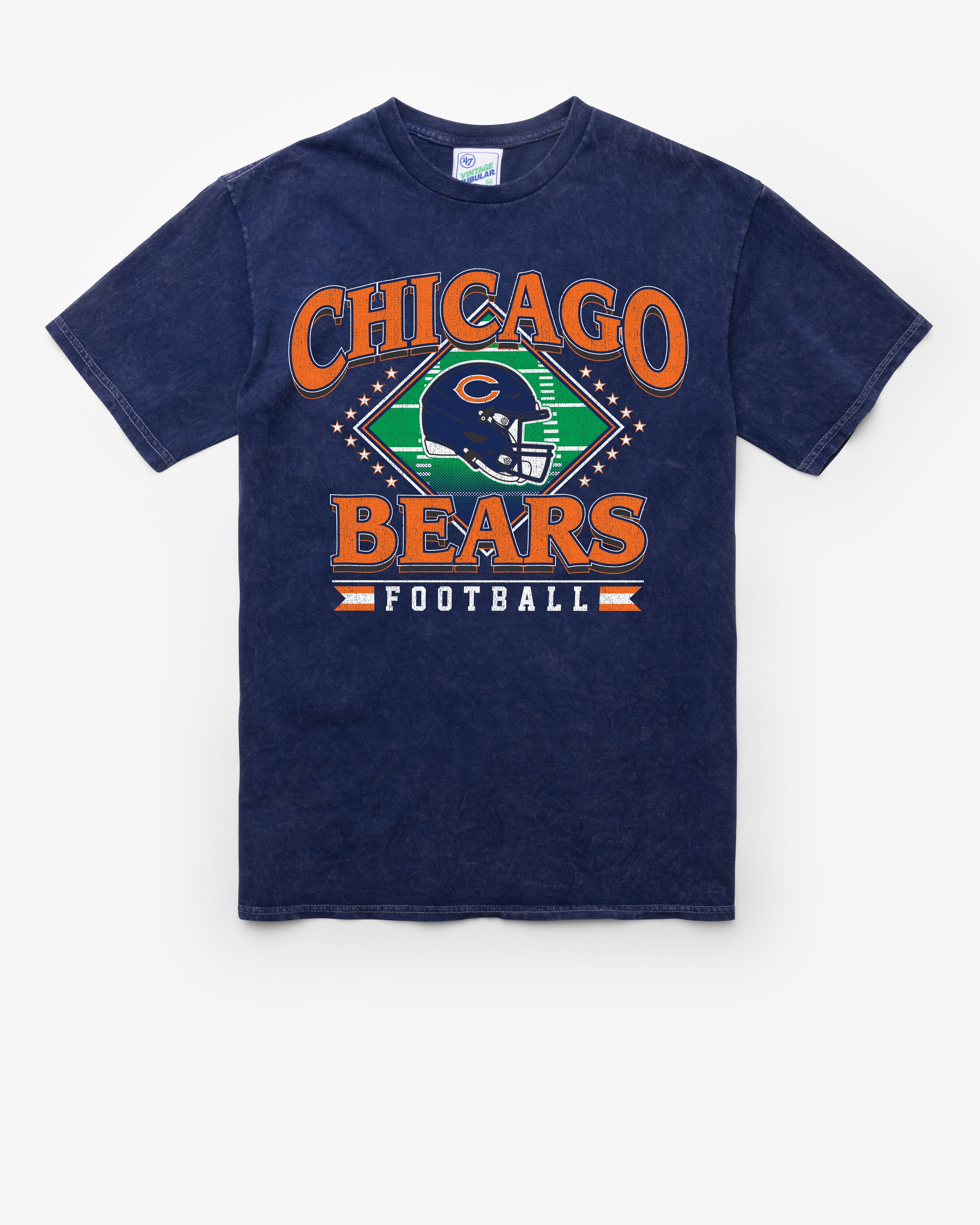 CHICAGO BEARS FIELD PASS VINTAGE '47 TUBULAR TEE DT NAVY
