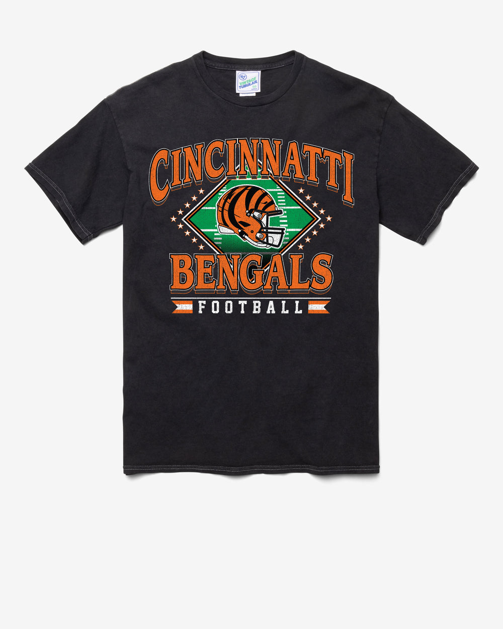 CINCINNATI BENGALS FIELD PASS VINTAGE '47 TUBULAR TEE DT BLACK