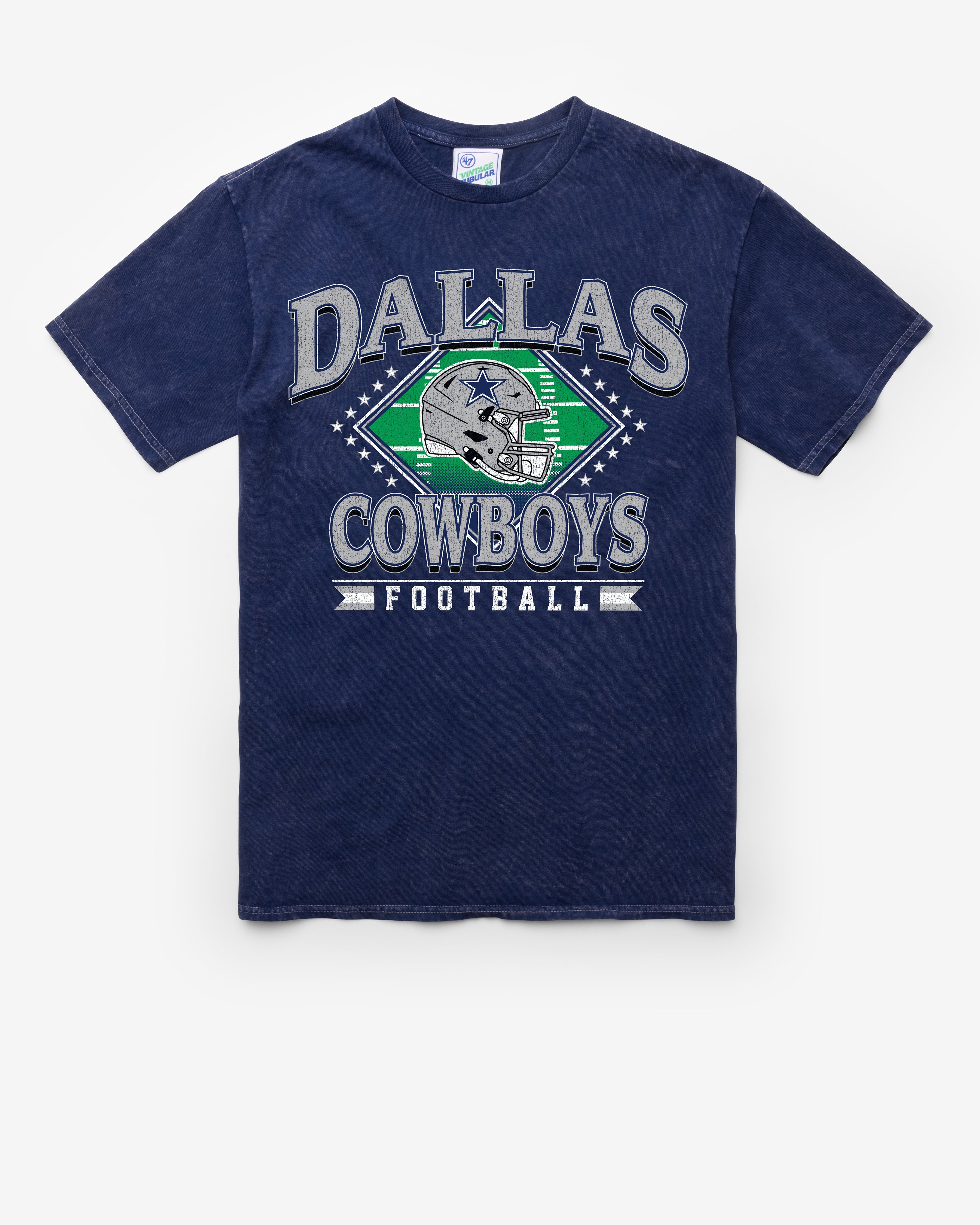 DALLAS COWBOYS FIELD PASS VINTAGE '47 TUBULAR TEE DT NAVY
