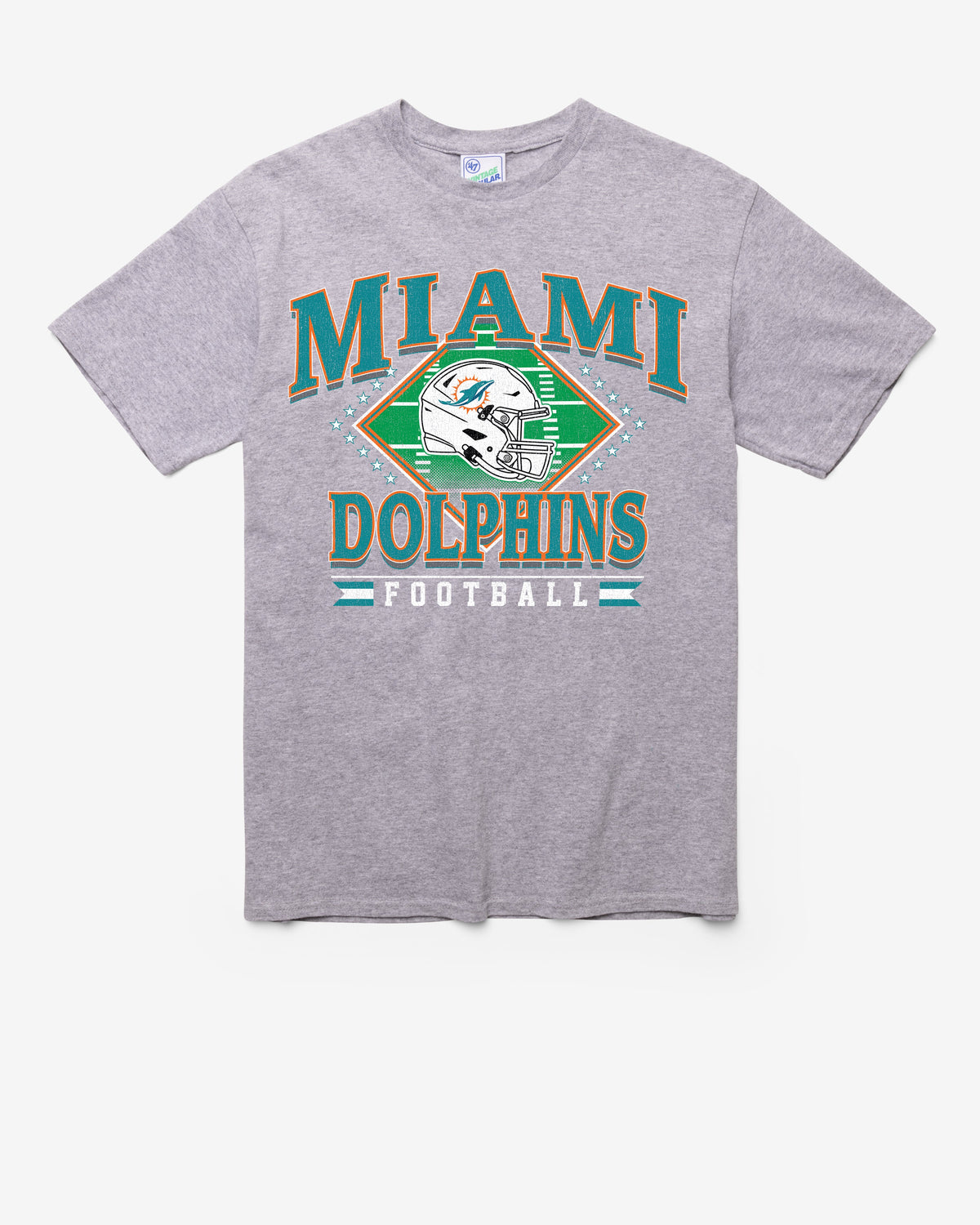 MIAMI DOLPHINS FIELD PASS VINTAGE '47 TUBULAR TEE DT ATHLETIC HEATHER