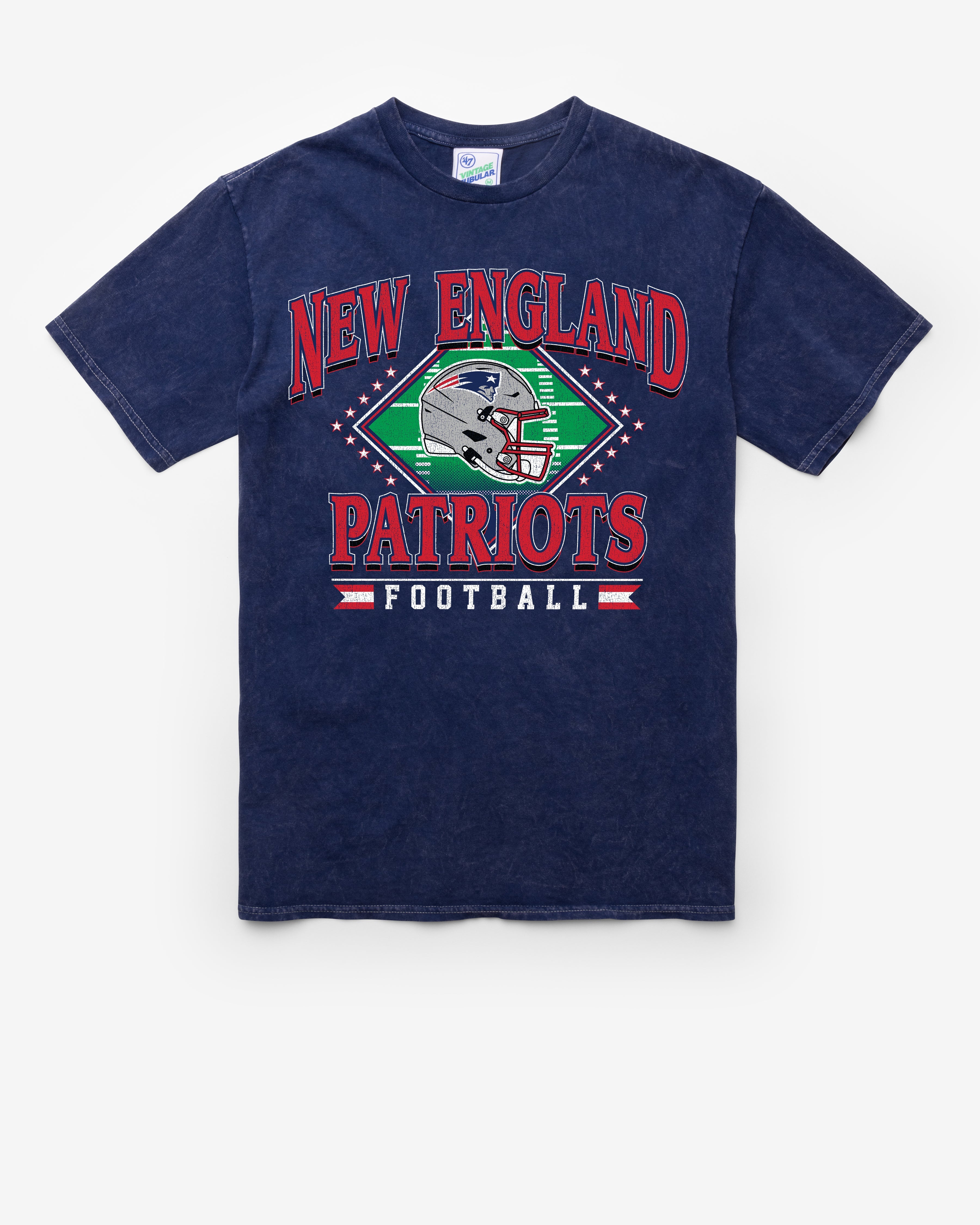 NEW ENGLAND PATRIOTS FIELD PASS VINTAGE '47 TUBULAR TEE DT NAVY