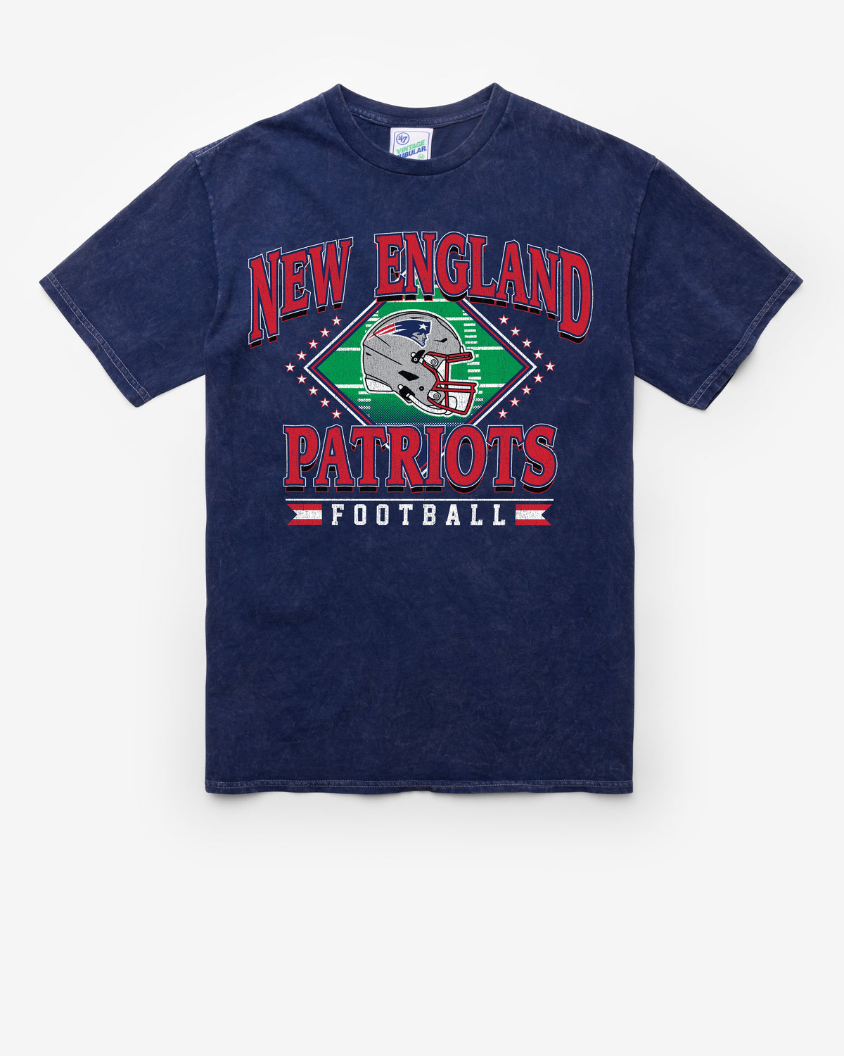 NEW ENGLAND PATRIOTS FIELD PASS VINTAGE '47 TUBULAR TEE DT NAVY