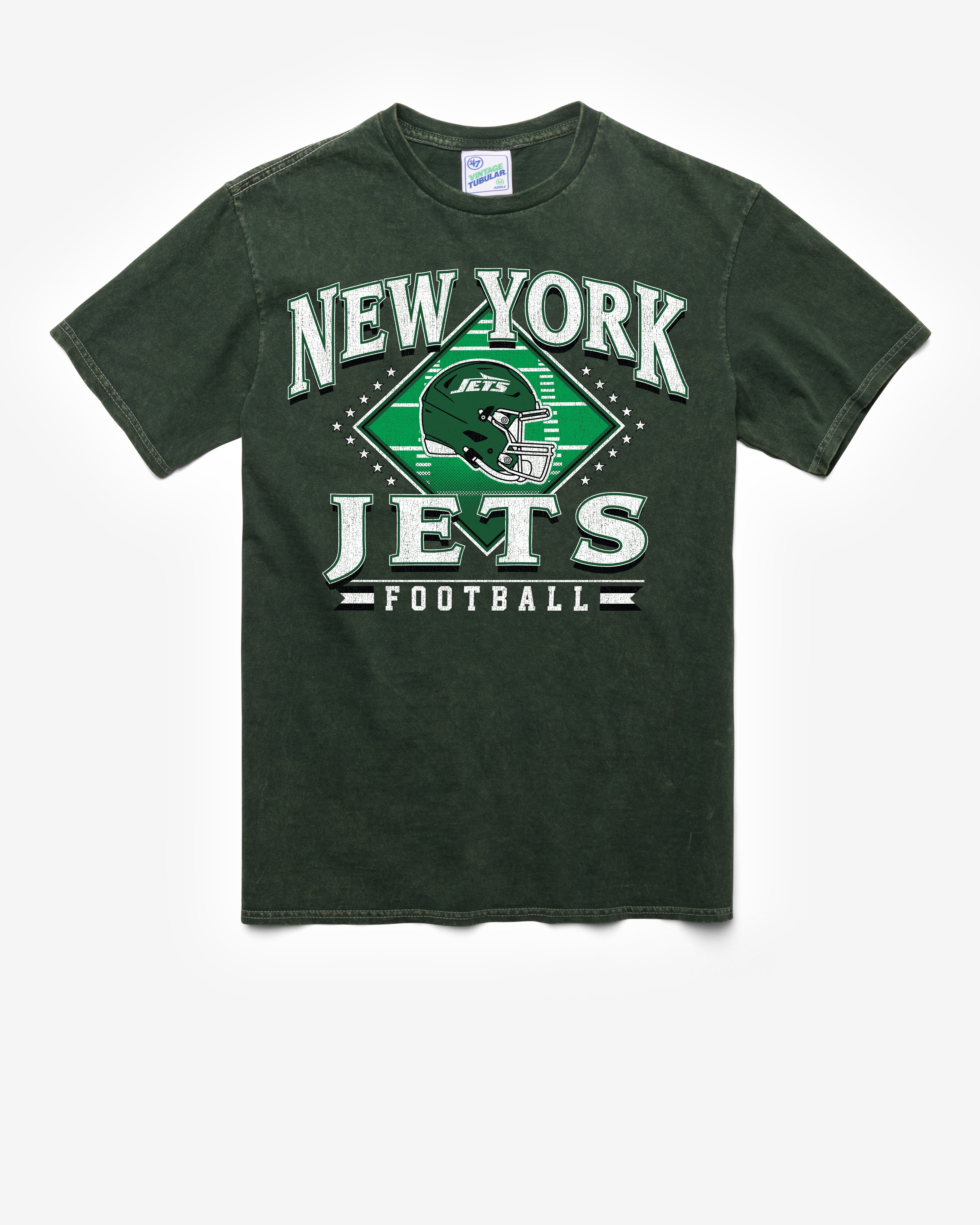 NEW YORK JETS FIELD PASS VINTAGE '47 TUBULAR TEE DT FOREST