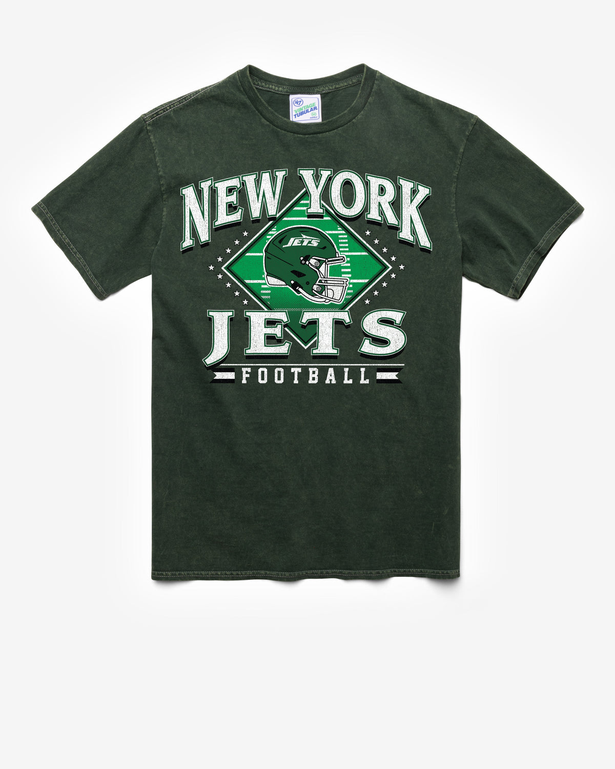 NEW YORK JETS FIELD PASS VINTAGE '47 TUBULAR TEE DT FOREST