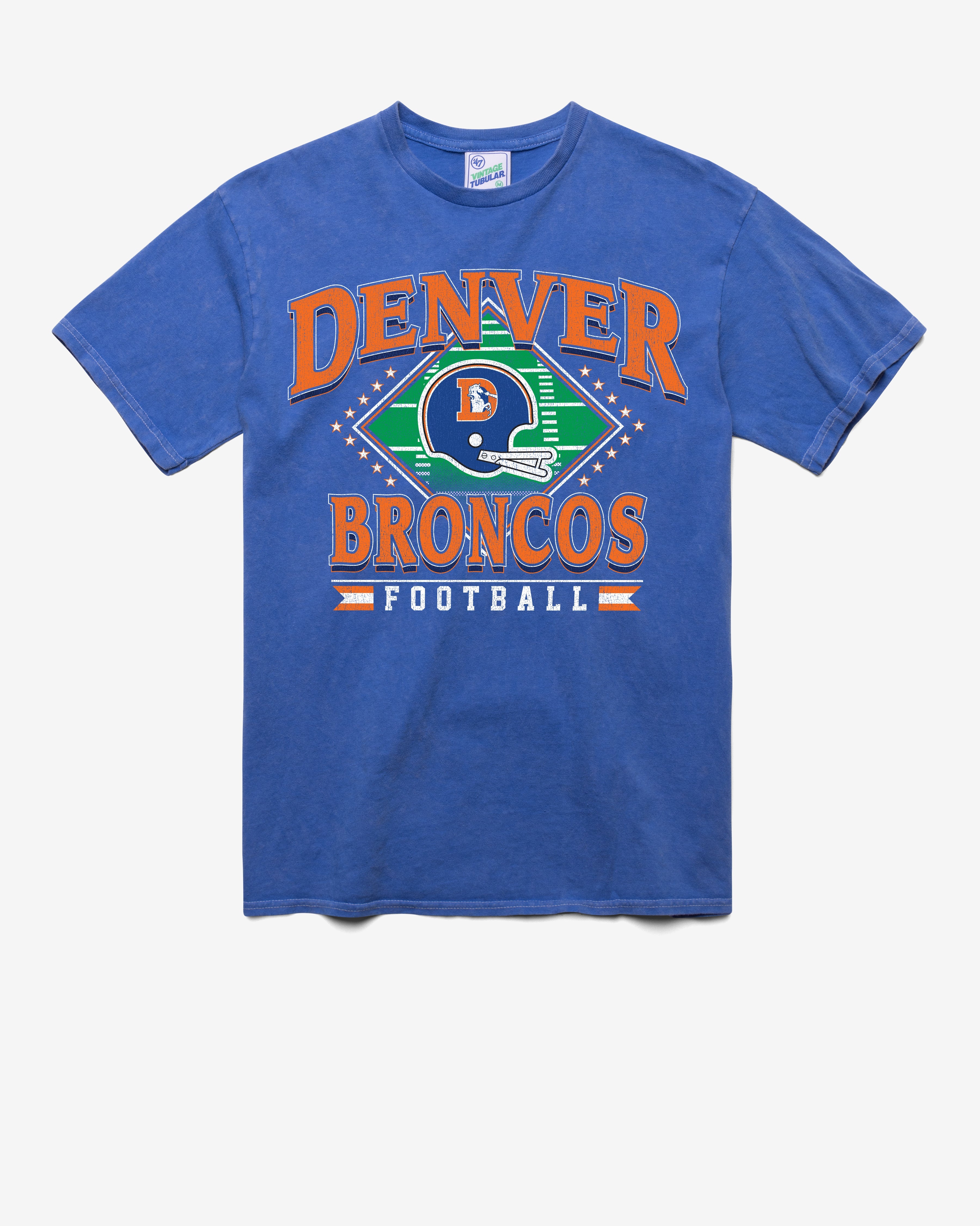 DENVER BRONCOS HISTORIC FIELD PASS VINTAGE '47 TUBULAR TEE DT CALI BLUE