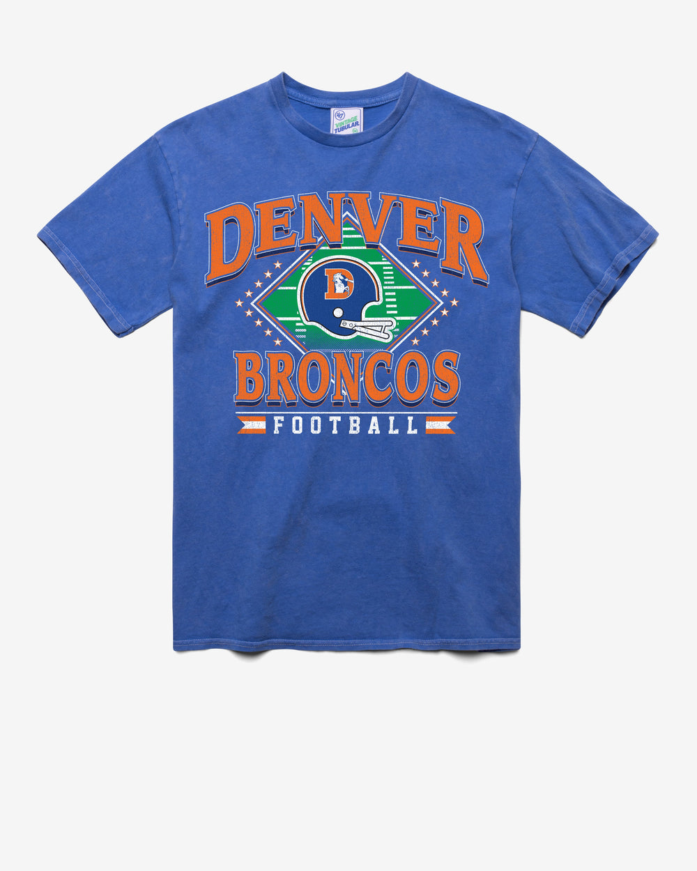 DENVER BRONCOS HISTORIC FIELD PASS VINTAGE '47 TUBULAR TEE DT CALI BLUE