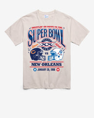 CHICAGO BEARS X NEW ENGLAND PATRIOTS SUPER BOWL GRIDIRON DUELING '47 TUBULAR TEE DUNE