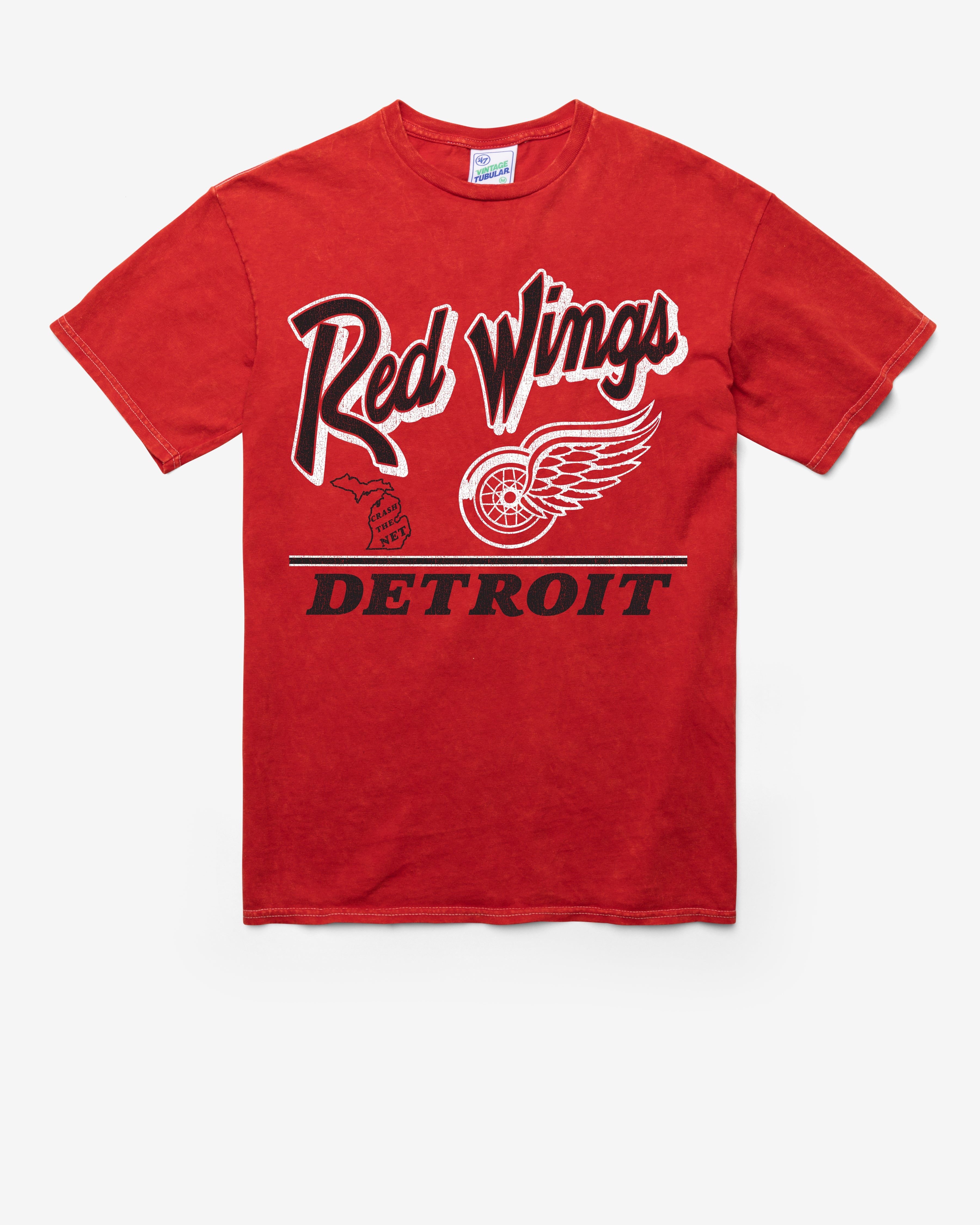 DETROIT RED WINGS FLY BY VINTAGE '47 TUBULAR TEE DT RED