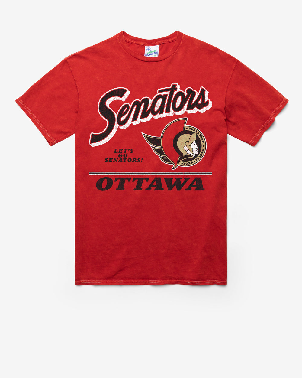 OTTAWA SENATORS FLY BY VINTAGE '47 TUBULAR TEE DT RED
