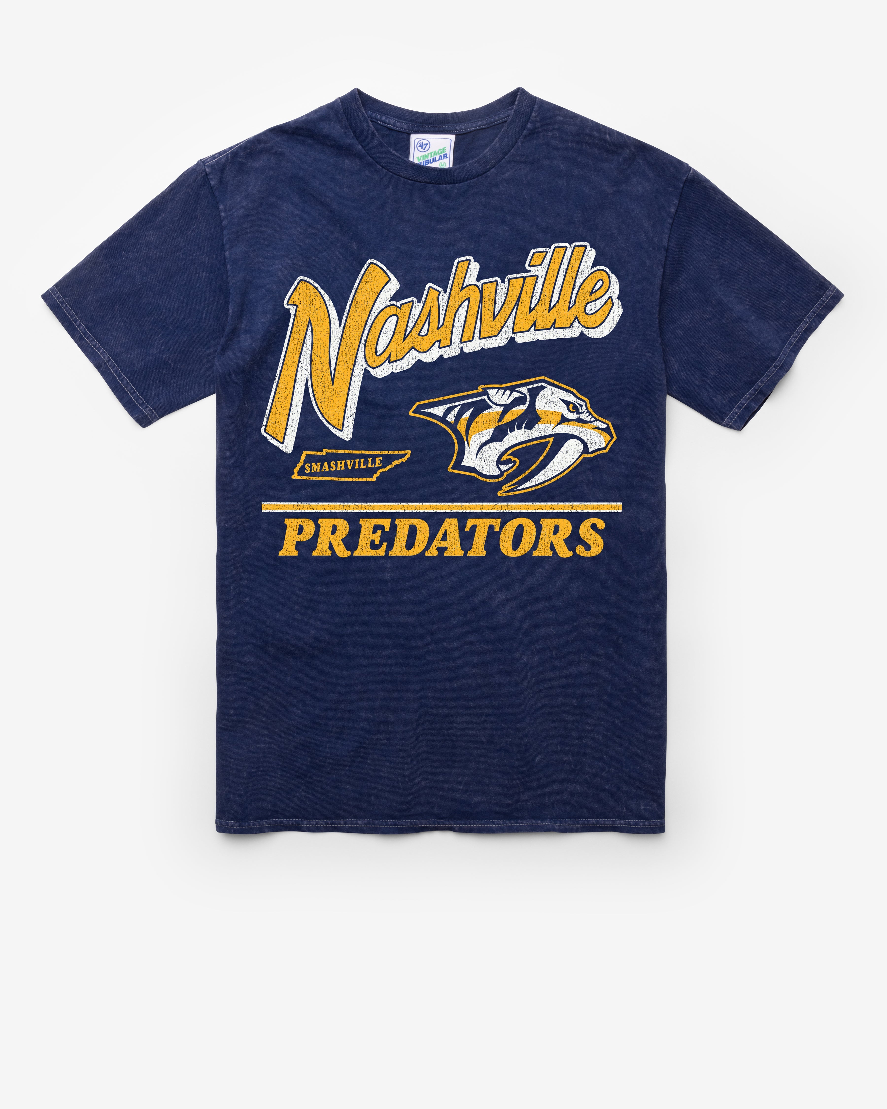 NASHVILLE PREDATORS FLY BY VINTAGE '47 TUBULAR TEE DT NAVY