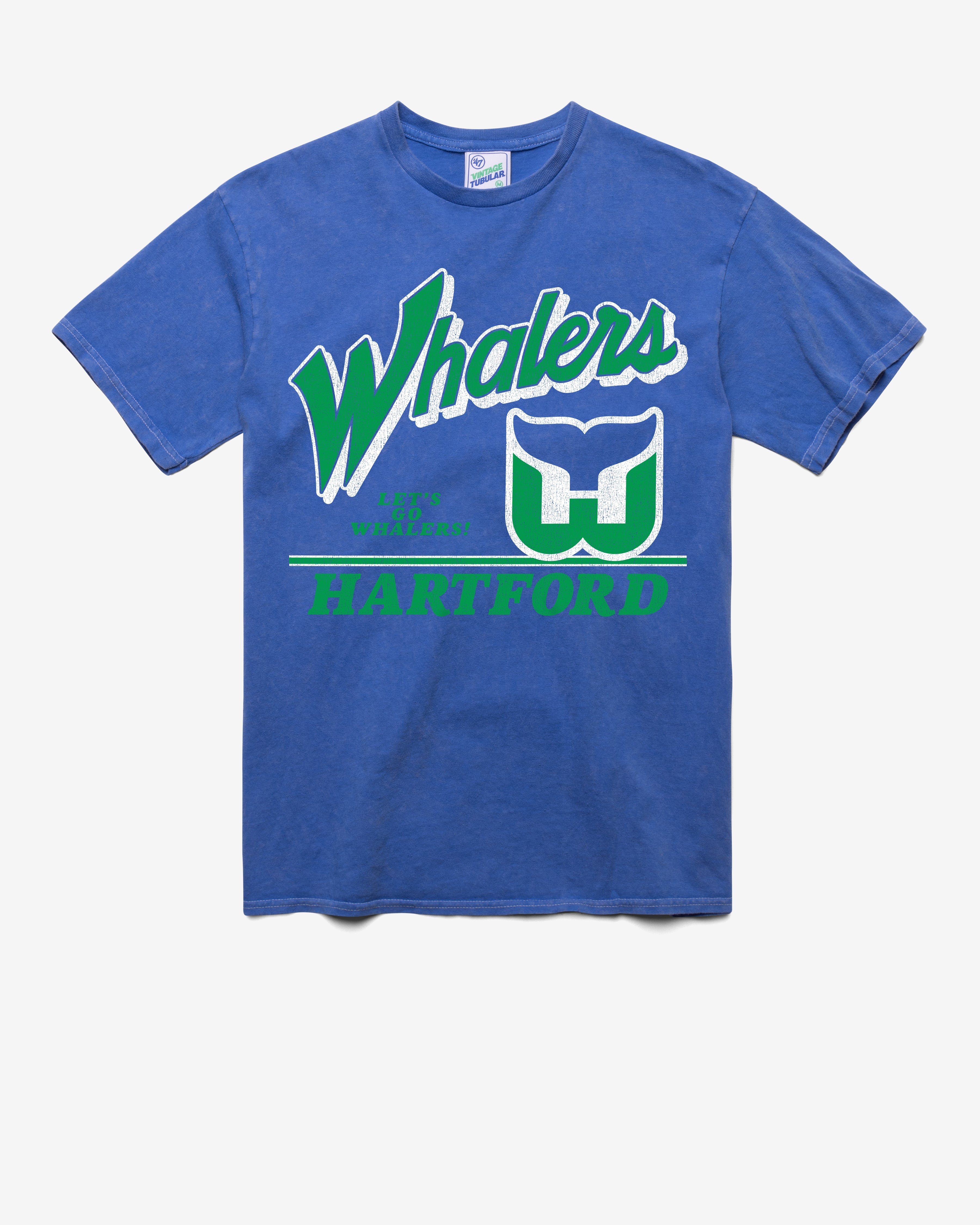 HARTFORD WHALERS VINTAGE FLY BY '47 TUBULAR TEE DT CALI BLUE