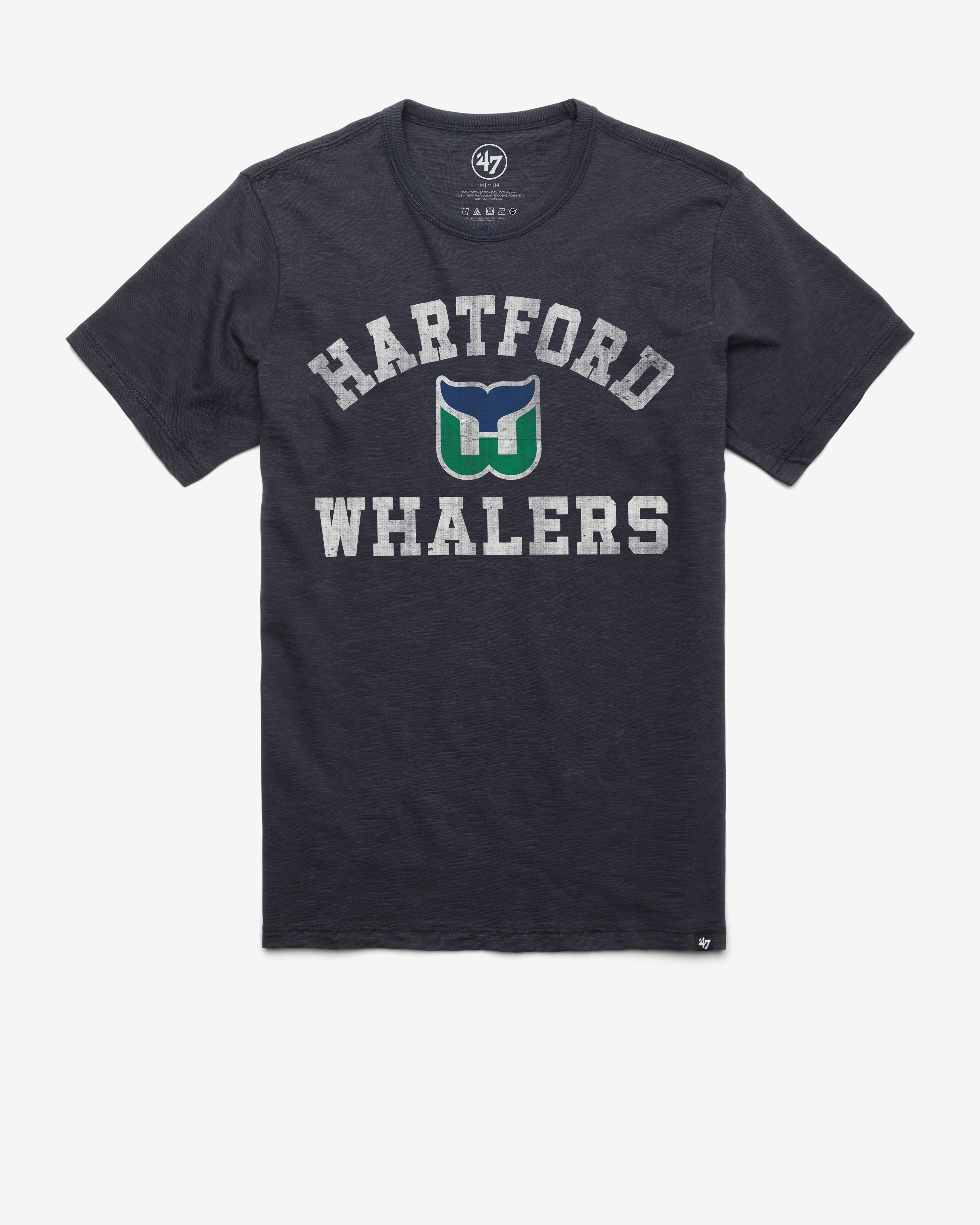 HARTFORD WHALERS VINTAGE ODESSA '47 SCRUM TEE FALL NAVY